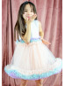 Multi-color Satin Tulle Flower Girl Dress